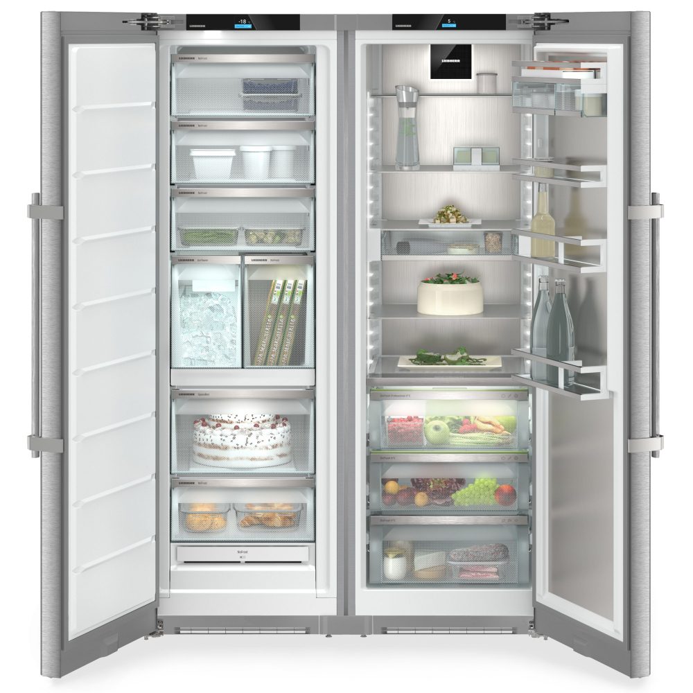 Liebherr 121cm Peak Biofresh Side By Side Fridge Freezer With Icemaker & Water Dispenser XRFST5295 - Stainless Steel Liebherr 121cm Peak Biofresh Side By Side Fridge Freezer With Icemaker & Water Dispenser XRFST5295 - Stainless Steel