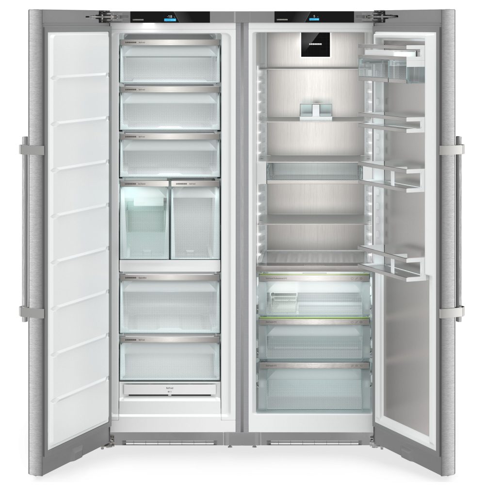 Liebherr 121cm Peak Biofresh Side By Side Fridge Freezer With Icemaker & Water Dispenser XRFST5295 - Stainless Steel Liebherr 121cm Peak Biofresh Side By Side Fridge Freezer With Icemaker & Water Dispenser XRFST5295 - Stainless Steel