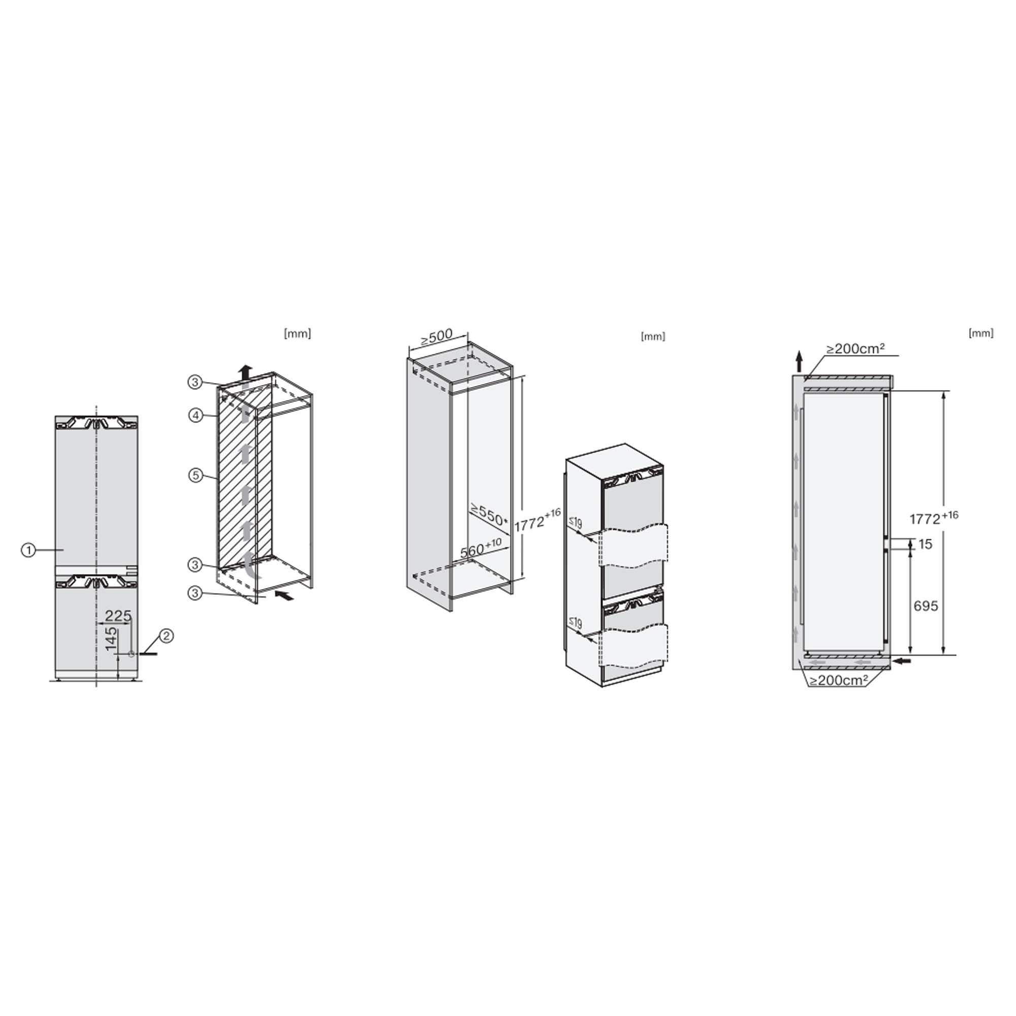 Miele 177cm Integrated 70/30 Frost Free Fridge Freezer KFN7734C Miele 177cm Integrated 70/30 Frost Free Fridge Freezer KFN7734C