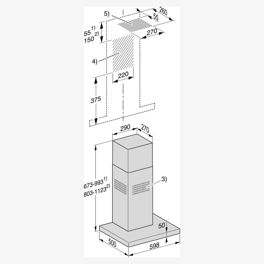 Miele 60cm Chimney Hood DAW1620EDST - Stainless Steel Miele 60cm Chimney Hood DAW1620EDST - Stainless Steel