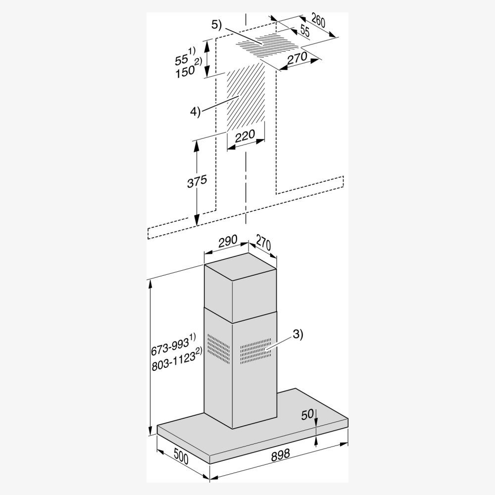 Miele 90cm Chimney Hood DAW1920EDST - Stainless Steel Miele 90cm Chimney Hood DAW1920EDST - Stainless Steel