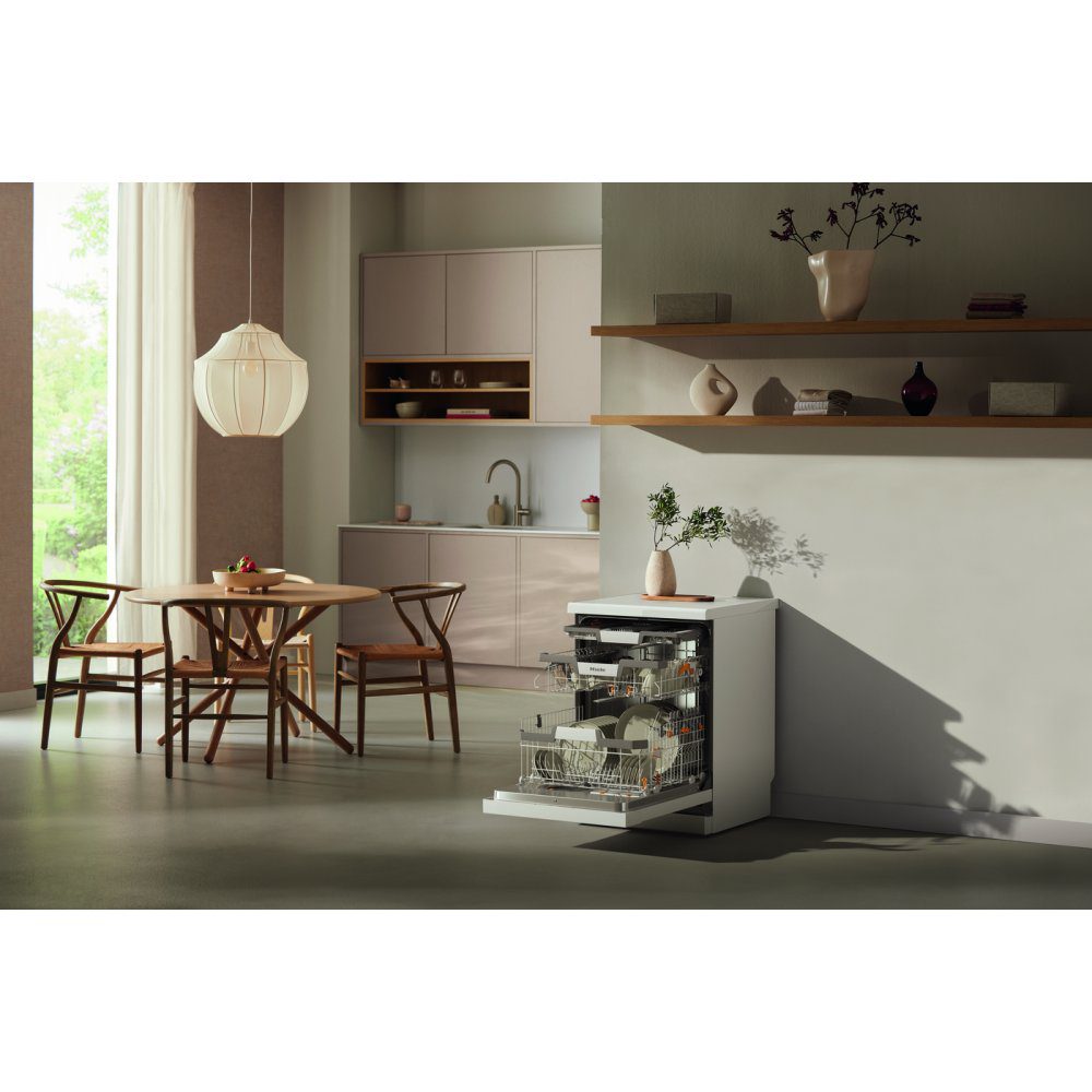 Miele 60cm Freestanding AutoDos PowerDisk Dishwasher G7600SCWH - White Miele 60cm Freestanding AutoDos PowerDisk Dishwasher G7600SCWH - White