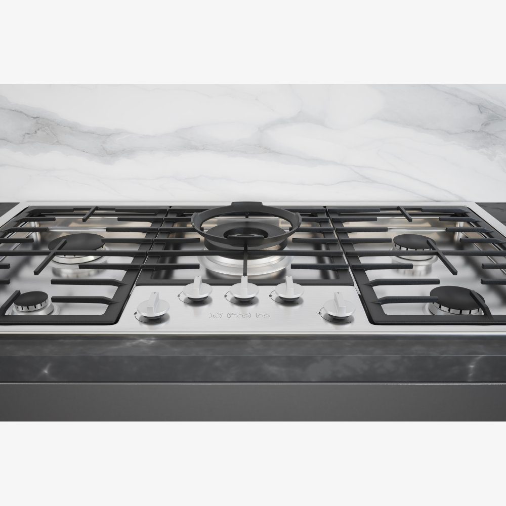 Miele 89cm Low Profile 5 Burner Gas Hob KM2354-1 - Stainless Steel Miele 89cm Low Profile 5 Burner Gas Hob KM2354-1 - Stainless Steel