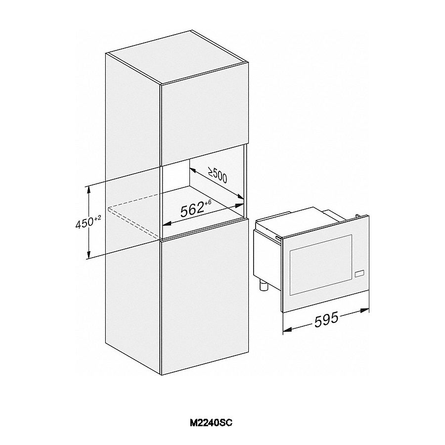 Miele Built In Microwave For Tall Housing M2240SC - Black Miele Built In Microwave For Tall Housing M2240SC - Black