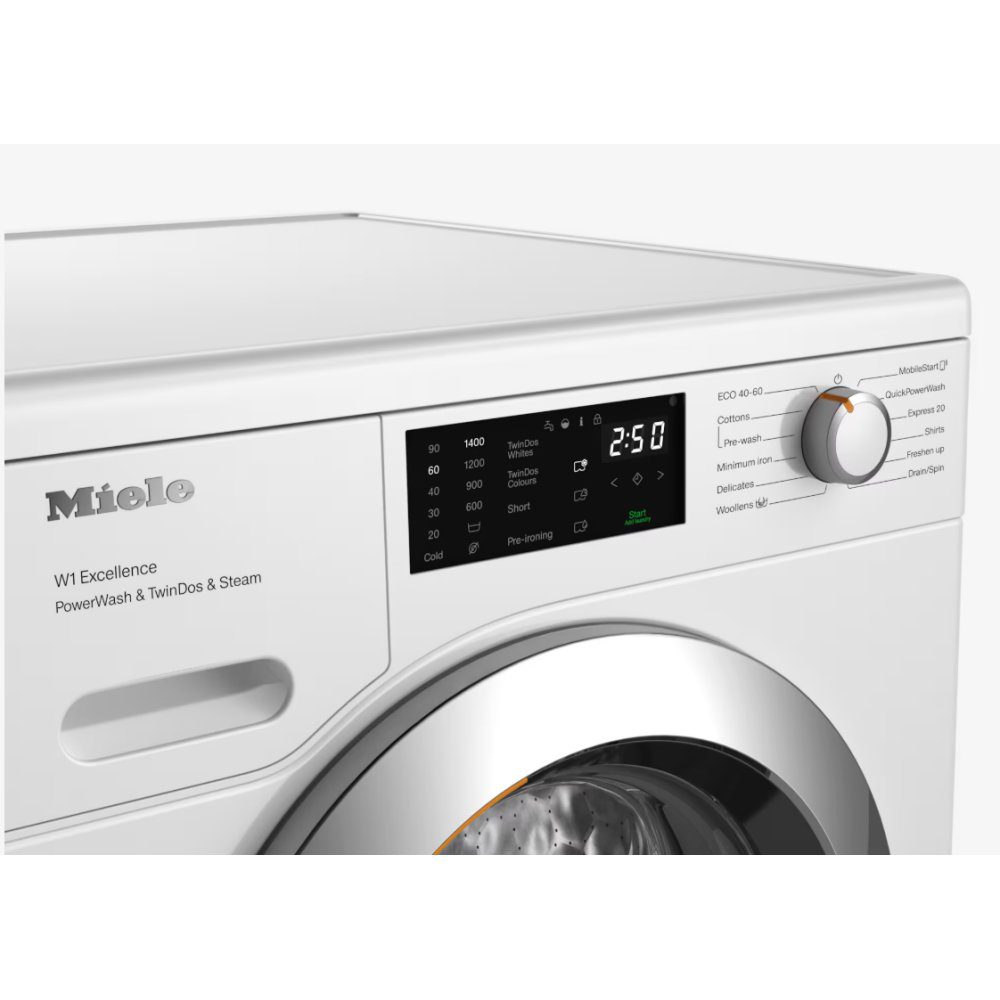 Miele 9kg W1 TwinDos PowerWash Washing Machine 1400rpm WEG885WCS - White Miele 9kg W1 TwinDos PowerWash Washing Machine 1400rpm WEG885WCS - White