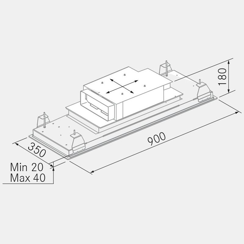 Miro AERO 90cm Compact Ceiling Extractor With Adjustable Lighting 275320 White Miro AERO 90cm Compact Ceiling Extractor With Adjustable Lighting 275320 White