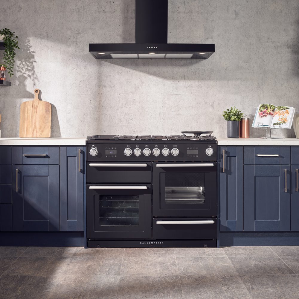 Rangemaster Nexus 110cm Dual Fuel Range Cooker With Steam 119760 NEX110SODFFBL/C - BLACK Rangemaster Nexus 110cm Dual Fuel Range Cooker With Steam 119760 NEX110SODFFBL/C - BLACK