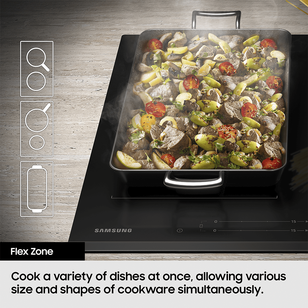 Samsung 80cm Series 6 Four Zone Flex Induction Hob NZ84C6058FK - Black Samsung 80cm Series 6 Four Zone Flex Induction Hob NZ84C6058FK - Black