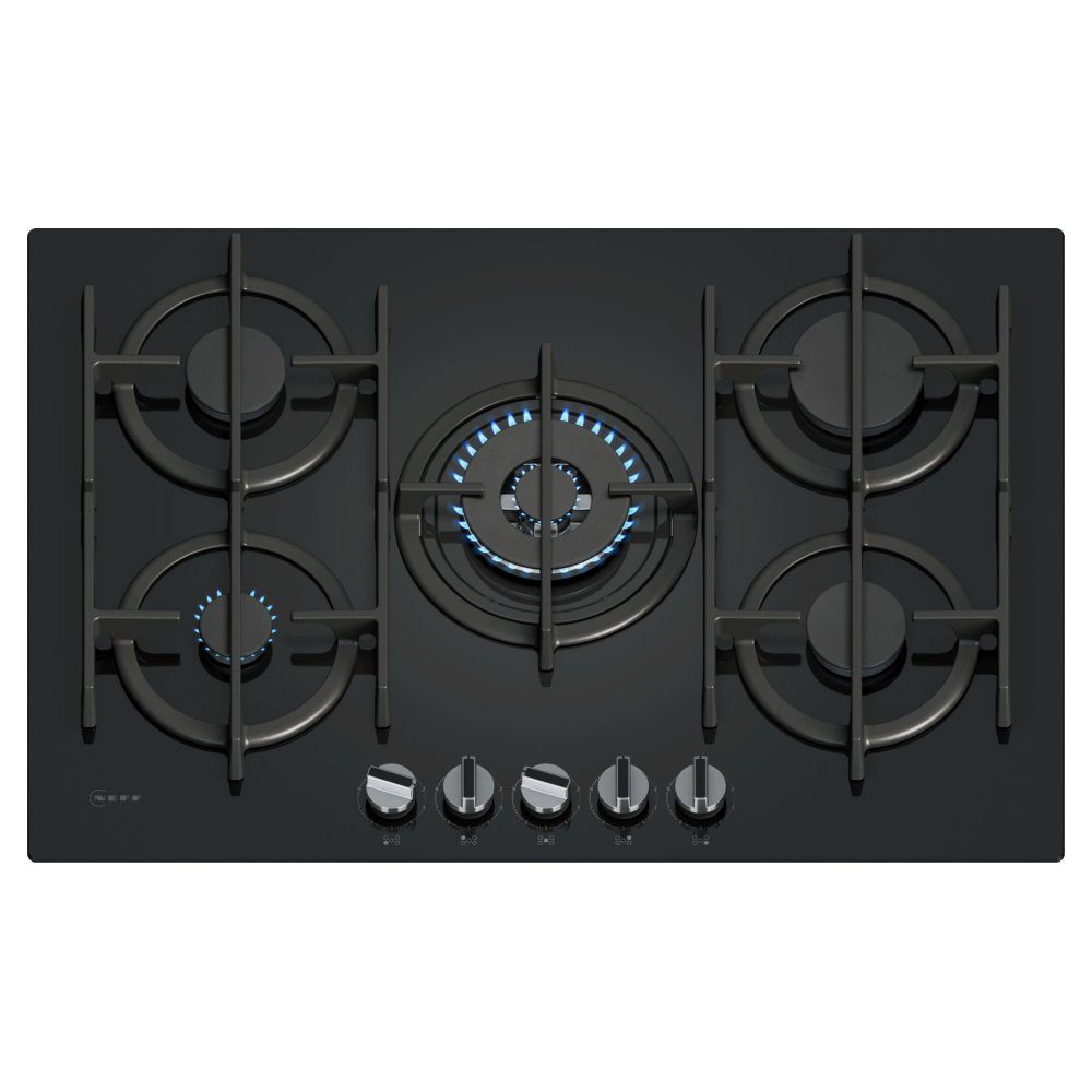 Neff  75cm N70 5 Burner Gas On Glass Hob T27PIQ4S0 - Black