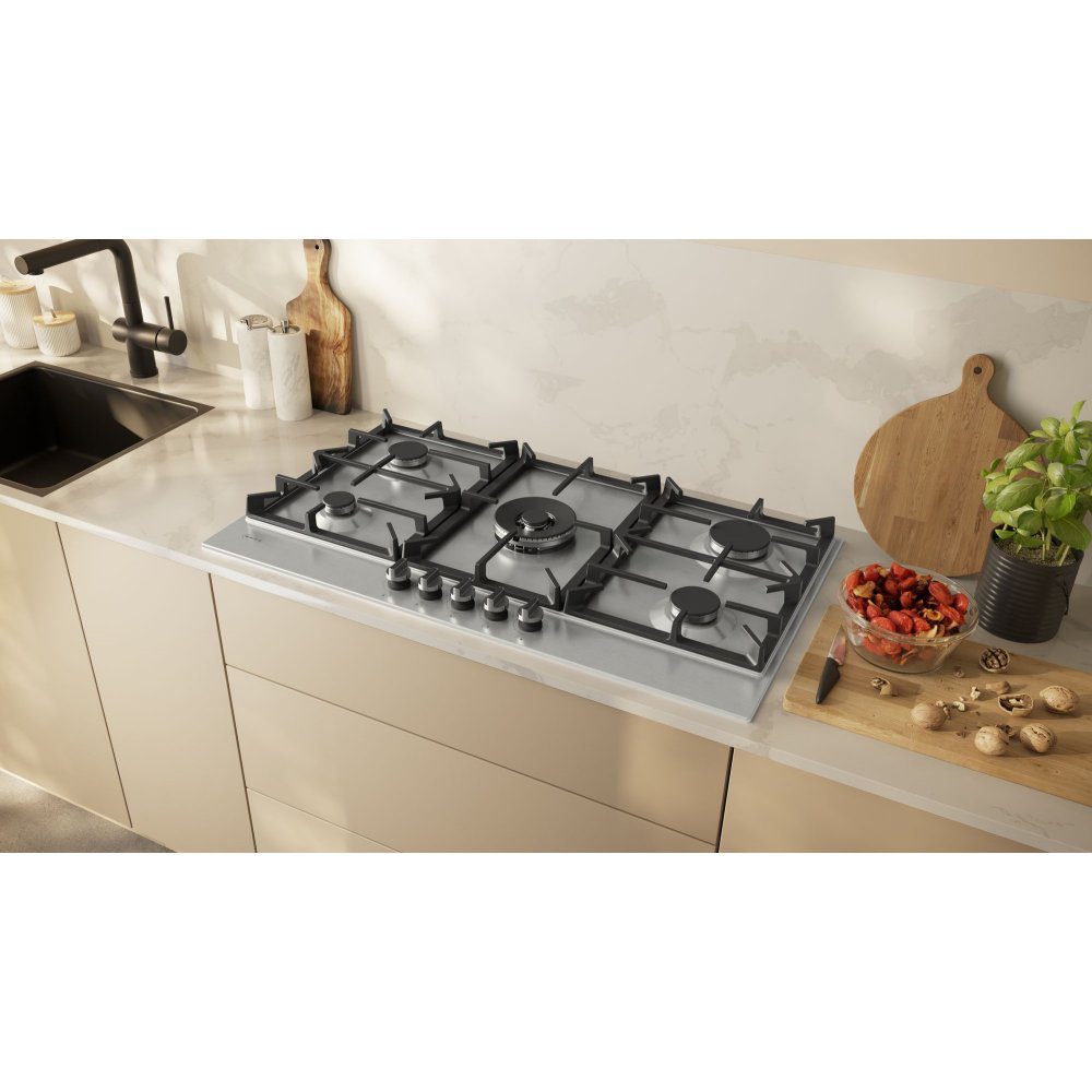 Neff 90cm N70 5 Burner Gas Hob T29CIR8N0 - Stainless Steel Neff 90cm N70 5 Burner Gas Hob T29CIR8N0 - Stainless Steel