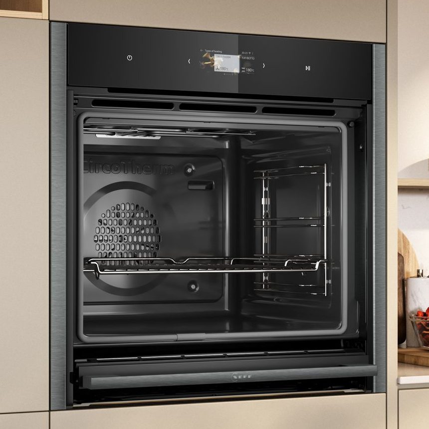 Neff N90 Slide & Hide Pyrolytic Multifunction Single Oven B64CS71G0B - Graphite Neff N90 Slide & Hide Pyrolytic Multifunction Single Oven B64CS71G0B - Graphite
