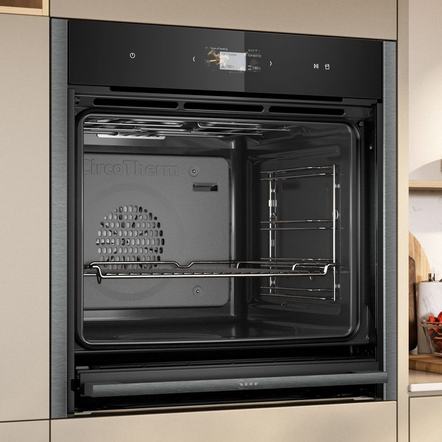 Neff N90 Slide & Hide FullSteam Single Oven B64FS31G0B - Graphite Neff N90 Slide & Hide FullSteam Single Oven B64FS31G0B - Graphite