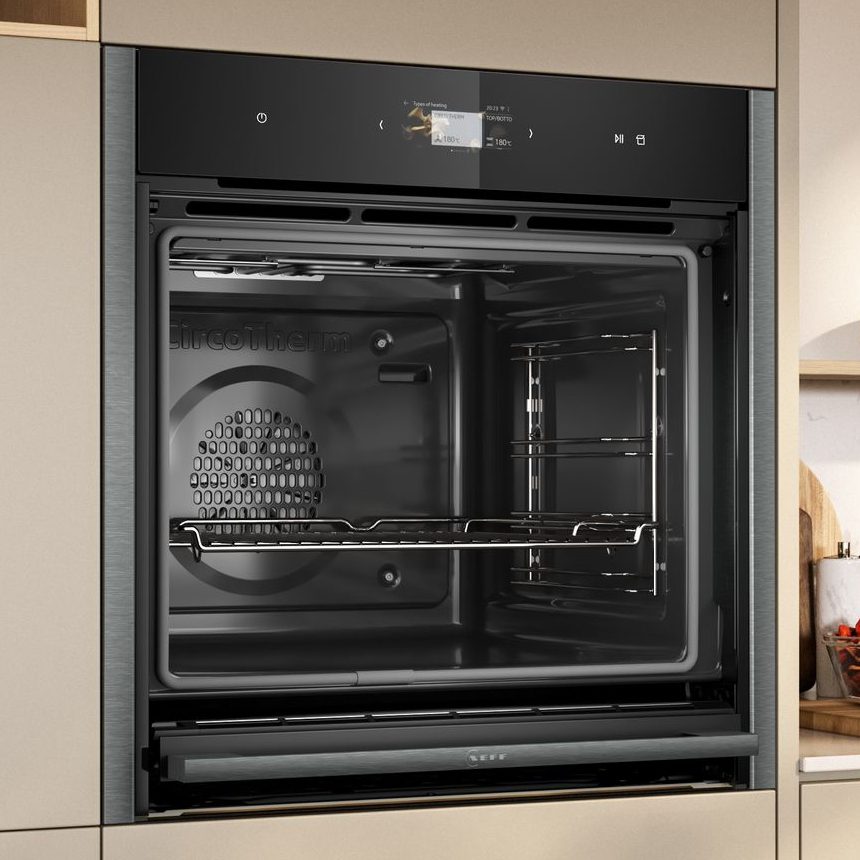 Neff N90 Slide & Hide Pyrolytic VarioSteam Single Oven B64VS71G0B - Graphite Neff N90 Slide & Hide Pyrolytic VarioSteam Single Oven B64VS71G0B - Graphite