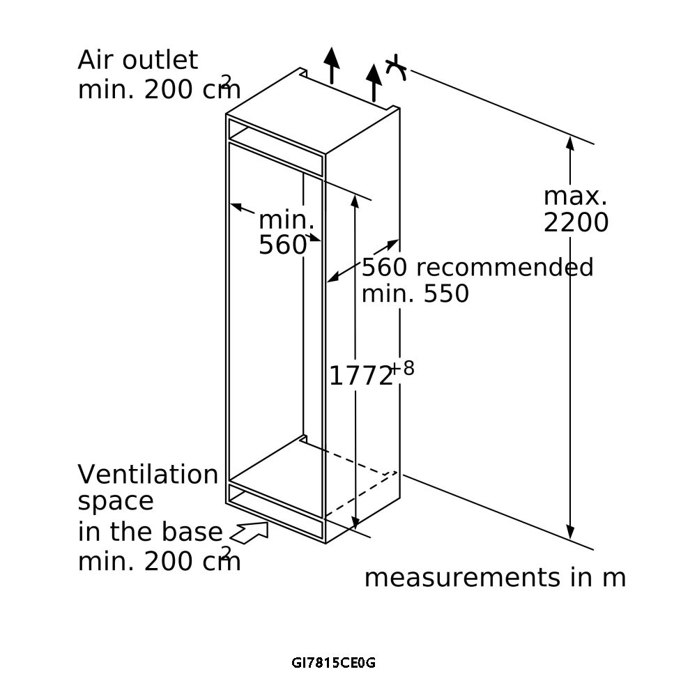 Neff 177cm N90 Integrated In Column Frost Free Freezer GI7815CE0G Neff 177cm N90 Integrated In Column Frost Free Freezer GI7815CE0G
