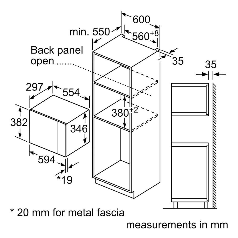 Neff N50 Built In Microwave For Wall Unit HLAWD23G0B - Graphite Neff N50 Built In Microwave For Wall Unit HLAWD23G0B - Graphite