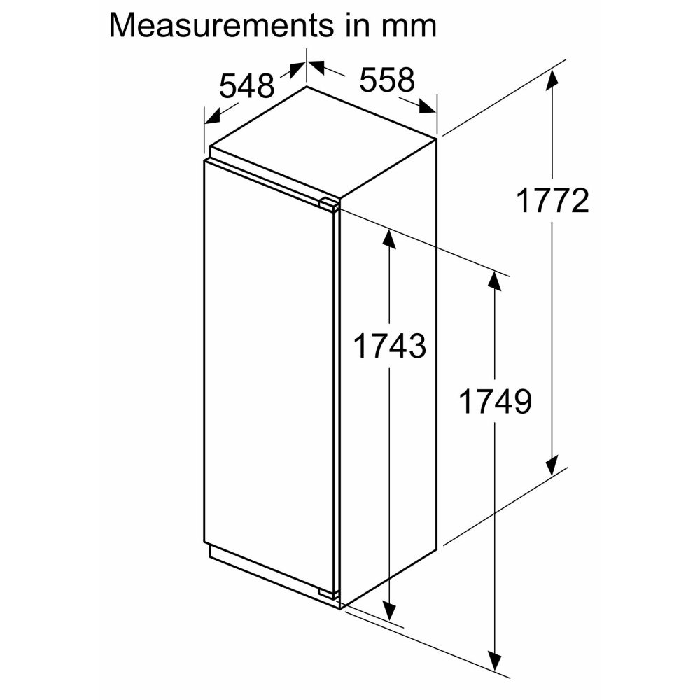 Neff 177cm N50 Integrated In Column Larder Fridge KI1812FE0G Neff 177cm N50 Integrated In Column Larder Fridge KI1812FE0G