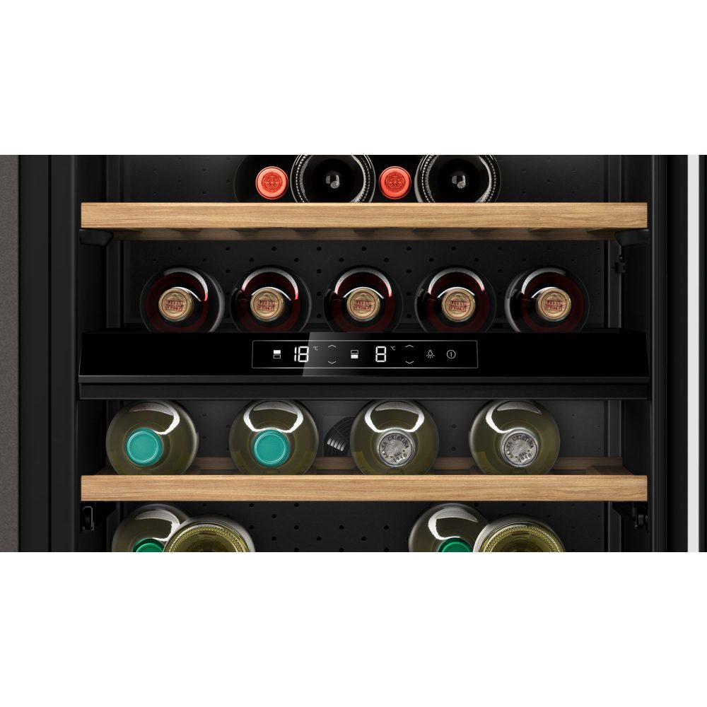 Neff 60cm N70 Undercounter Dual Zone Wine Cooler KU9213HG0G - Black Neff 60cm N70 Undercounter Dual Zone Wine Cooler KU9213HG0G - Black