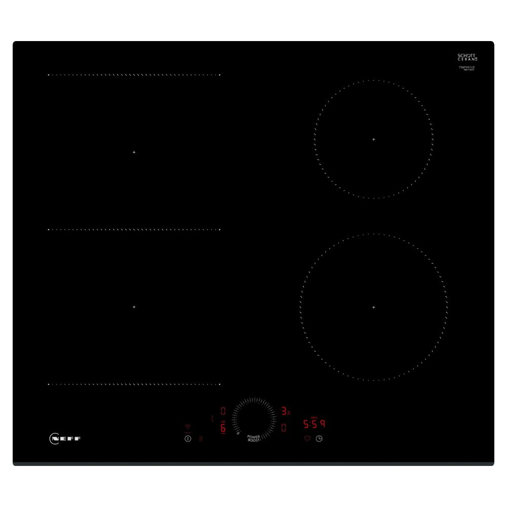 Neff  60cm N70 Frameless CombiZone Induction Hob T56FHS1L0 - Black