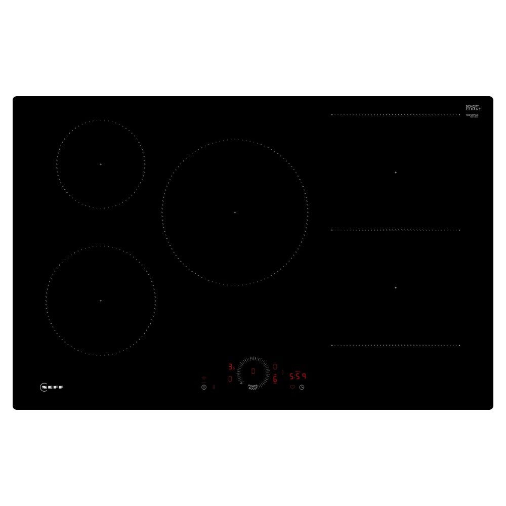 Neff  80cm N70 Flush Fit CombiZone Induction Hob T58PHW1L0 - Black