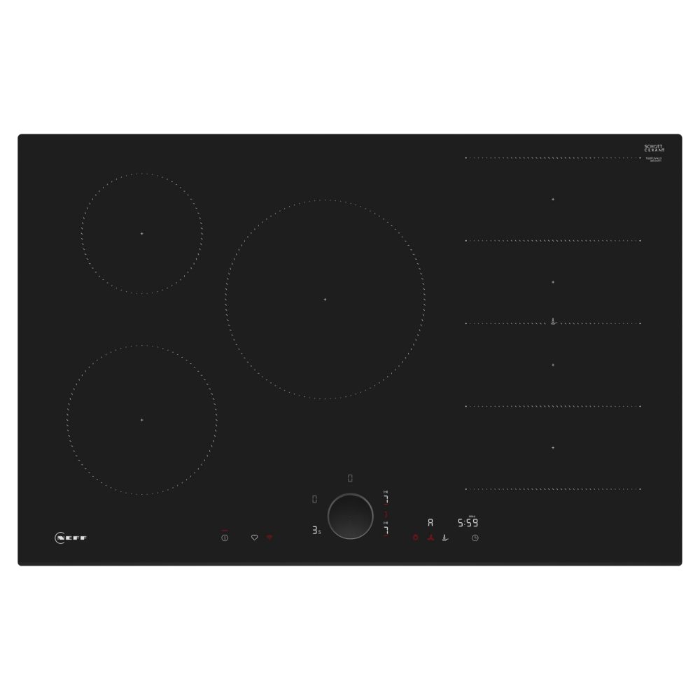 Neff  80cm 5 Zone FlexInduction Hob T68FUV4L0 - Black