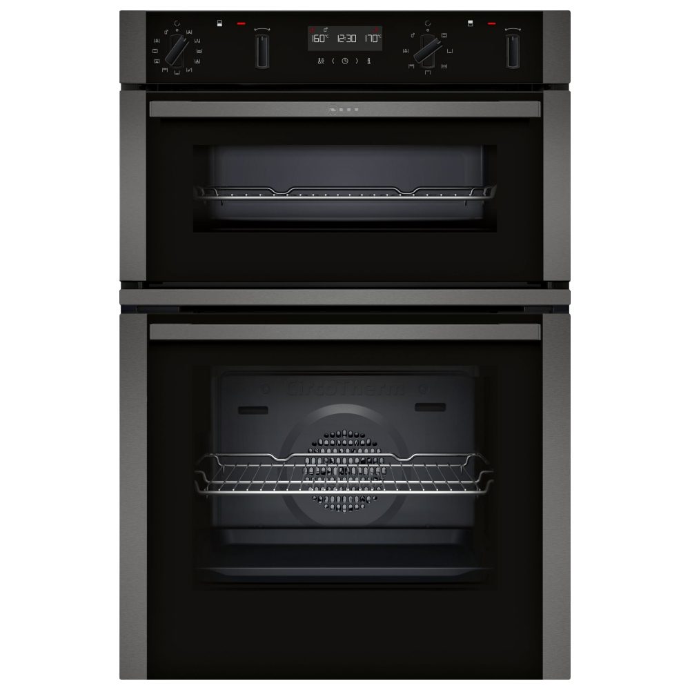 Neff N50 Pyrolytic CircoTherm Built In Double Oven U2ACM7HG0B - Graphite
