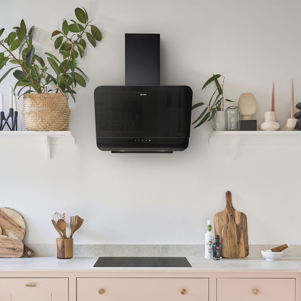 Caple 60cm Angled Chimney Hood OM600 - Black Caple 60cm Angled Chimney Hood OM600 - Black