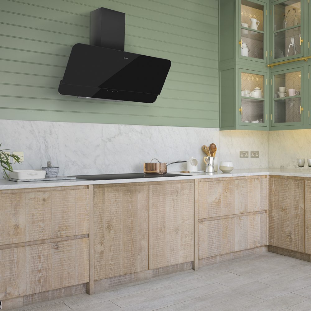 Caple 90cm Angled Chimney Hood OM900 - Black Caple 90cm Angled Chimney Hood OM900 - Black