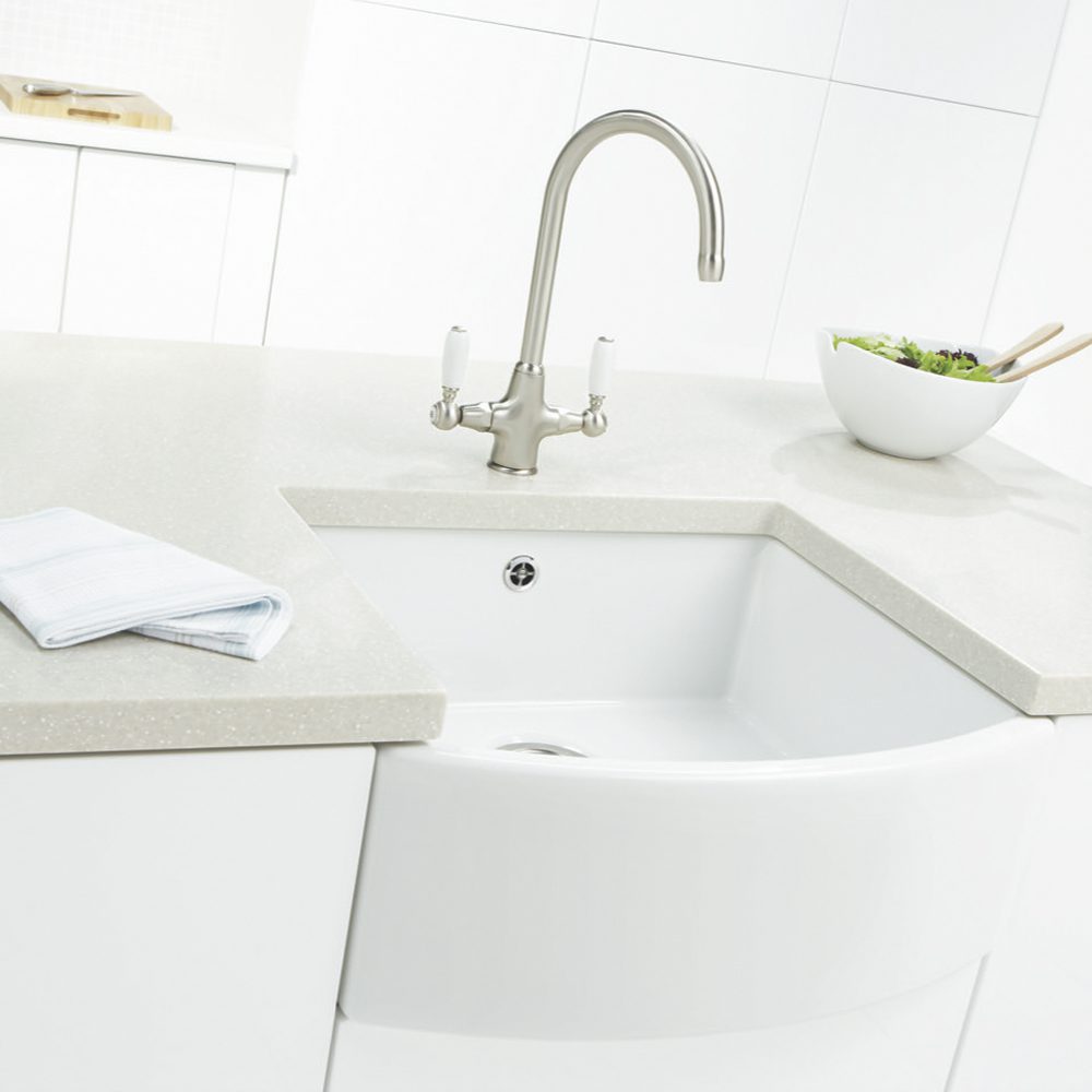 Caple 60cm Single Bowl Ceramic Sink PEMBERLEY - White Caple 60cm Single Bowl Ceramic Sink PEMBERLEY - White