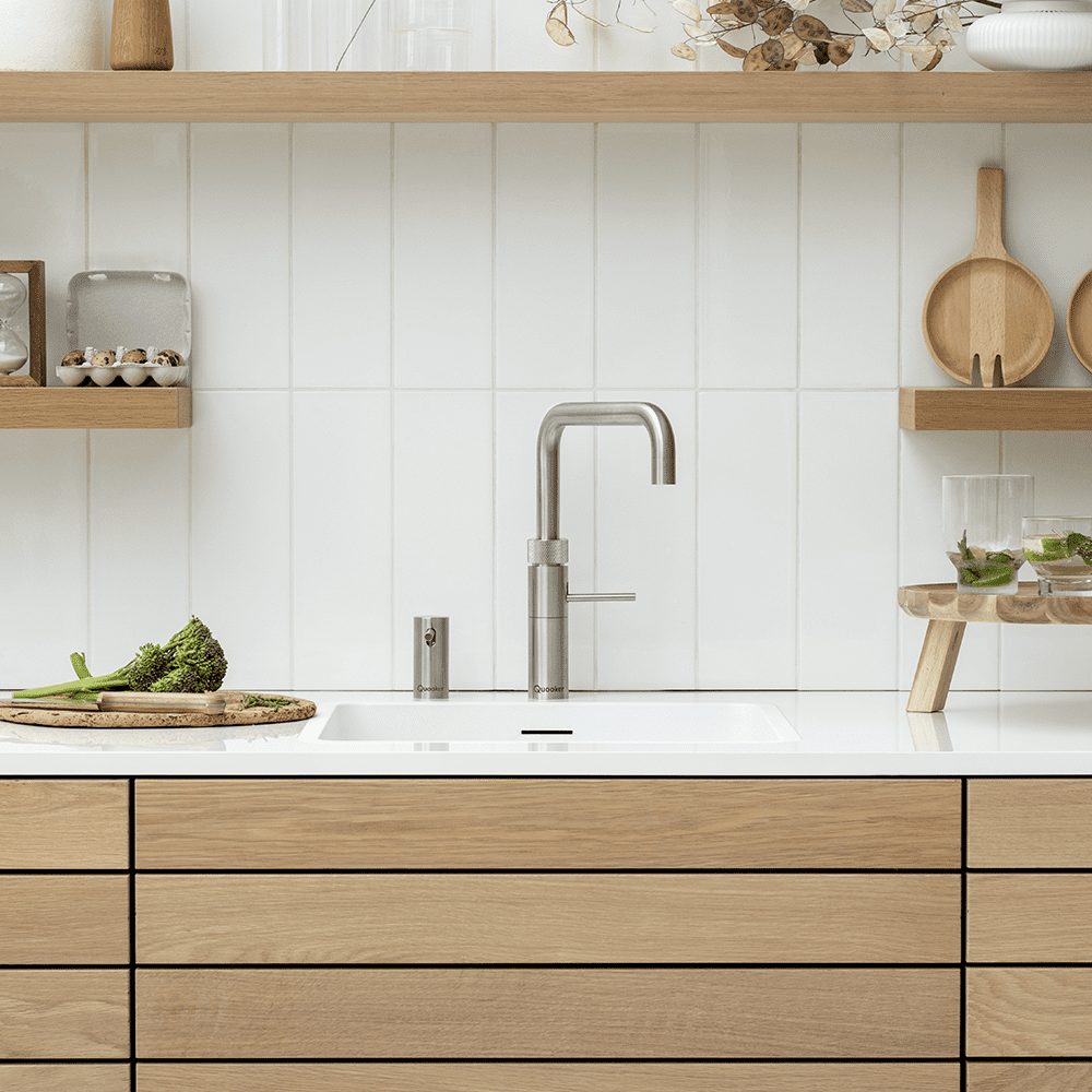 Quooker Square Fusion 3-in-1 Boiling Water Tap PRO3 FUSION SQUARE SS FNSSST - Stainless Steel Quooker Square Fusion 3-in-1 Boiling Water Tap PRO3 FUSION SQUARE SS FNSSST - Stainless Steel