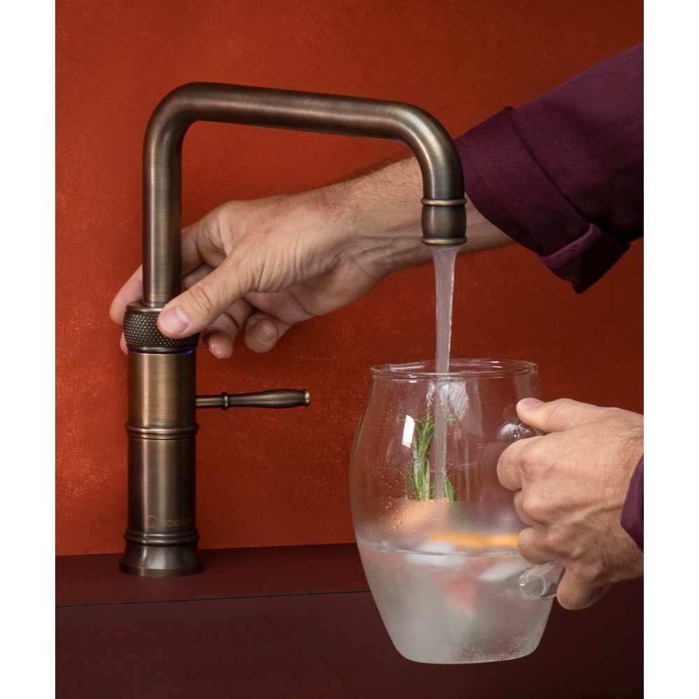 Quooker CFNSPTB Combi Classic Fusion Square 3-in-1 Boiling Water Tap COMBI 2.2 CLASSIC FUSION SQUARE PTN - PATINATED BRASS. Quooker CFNSPTB Combi Classic Fusion Square 3-in-1 Boiling Water Tap COMBI 2.2 CLASSIC FUSION SQUARE PTN - PATINATED BRASS.