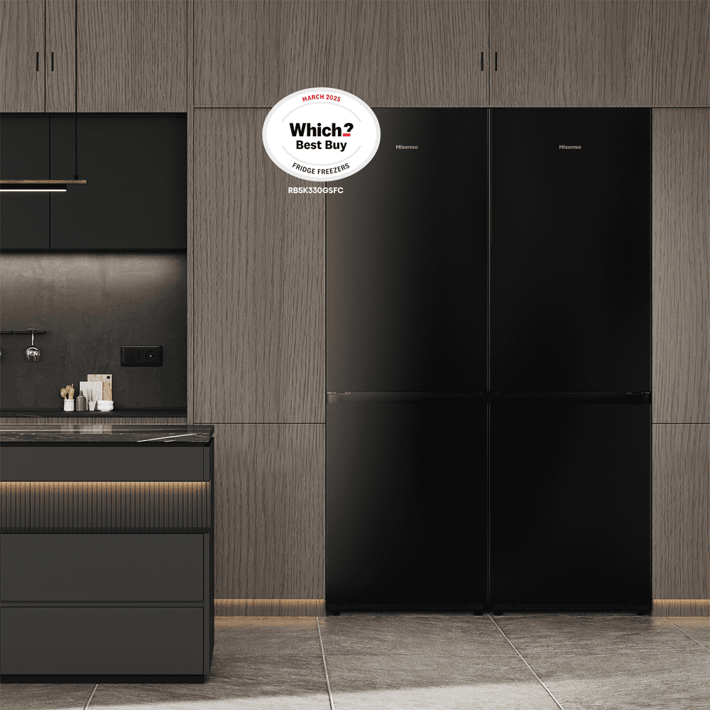 Hisense 60cm Frost Free KitchenFit Fridge Freezer RB5K330GSFC - Black Steel Hisense 60cm Frost Free KitchenFit Fridge Freezer RB5K330GSFC - Black Steel