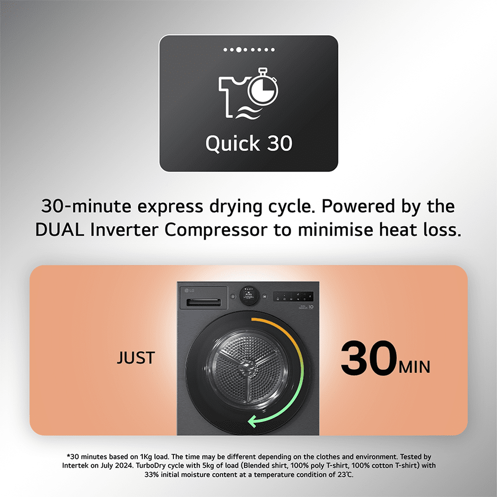 LG Series 7 AI Dry 10kg Heat Pump Tumble Dryer RHX7010TWB - White LG Series 7 AI Dry 10kg Heat Pump Tumble Dryer RHX7010TWB - White