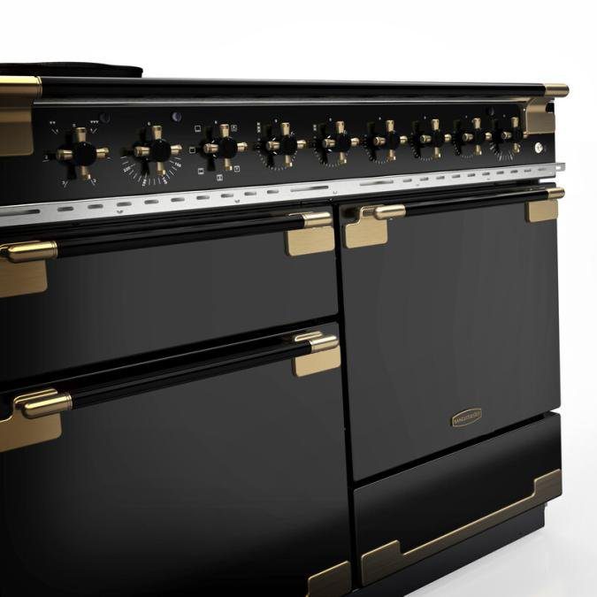 Rangemaster Elise Luxe 110cm Black Edition Induction Range Cooker With Antique Brass Trim ELS110EIGB/BE - Black Rangemaster Elise Luxe 110cm Black Edition Induction Range Cooker With Antique Brass Trim ELS110EIGB/BE - Black