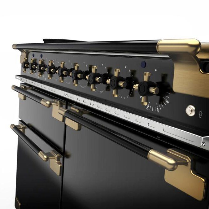 Rangemaster Elise Luxe 110cm Black Edition Induction Range Cooker With Antique Brass Trim ELS110EIGB/BE - Black Rangemaster Elise Luxe 110cm Black Edition Induction Range Cooker With Antique Brass Trim ELS110EIGB/BE - Black