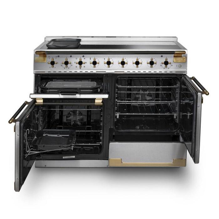 Rangemaster Elise Luxe 110cm Black Edition Induction Range Cooker With Antique Brass Trim ELS110EISS/BE - Stainless Steel Rangemaster Elise Luxe 110cm Black Edition Induction Range Cooker With Antique Brass Trim ELS110EISS/BE - Stainless Steel