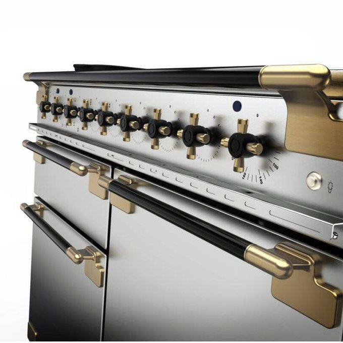 Rangemaster Elise Luxe 110cm Black Edition Induction Range Cooker With Antique Brass Trim ELS110EISS/BE - Stainless Steel Rangemaster Elise Luxe 110cm Black Edition Induction Range Cooker With Antique Brass Trim ELS110EISS/BE - Stainless Steel