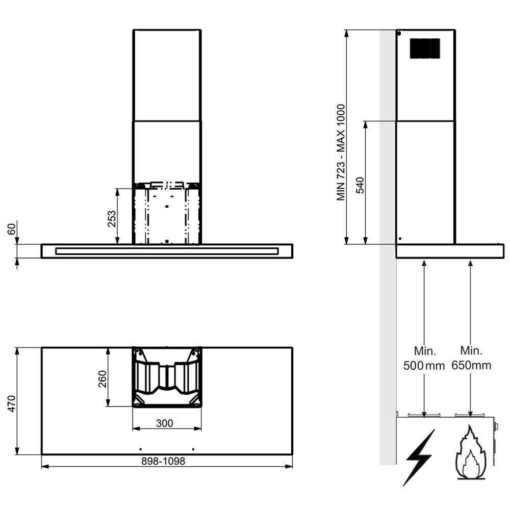Rangemaster 110cm Hi Lite Flat Chimney Hood HLTHDS110SL/ - Slate Rangemaster 110cm Hi Lite Flat Chimney Hood HLTHDS110SL/ - Slate