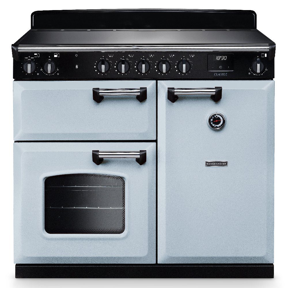 Rangemaster  Classic 100cm Induction Range Cooker Chrome Trim 14208 CL100EIPMSB/CM1 - Misty Blue