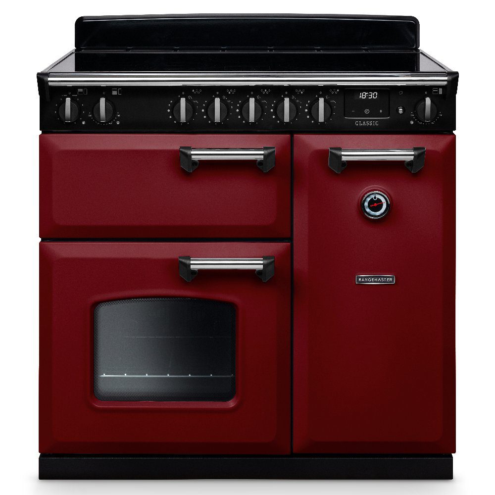 Rangemaster  Classic 90cm Induction Range Cooker Chrome Trim 14177 CL90EIPBOR/CM1 - Bordeaux