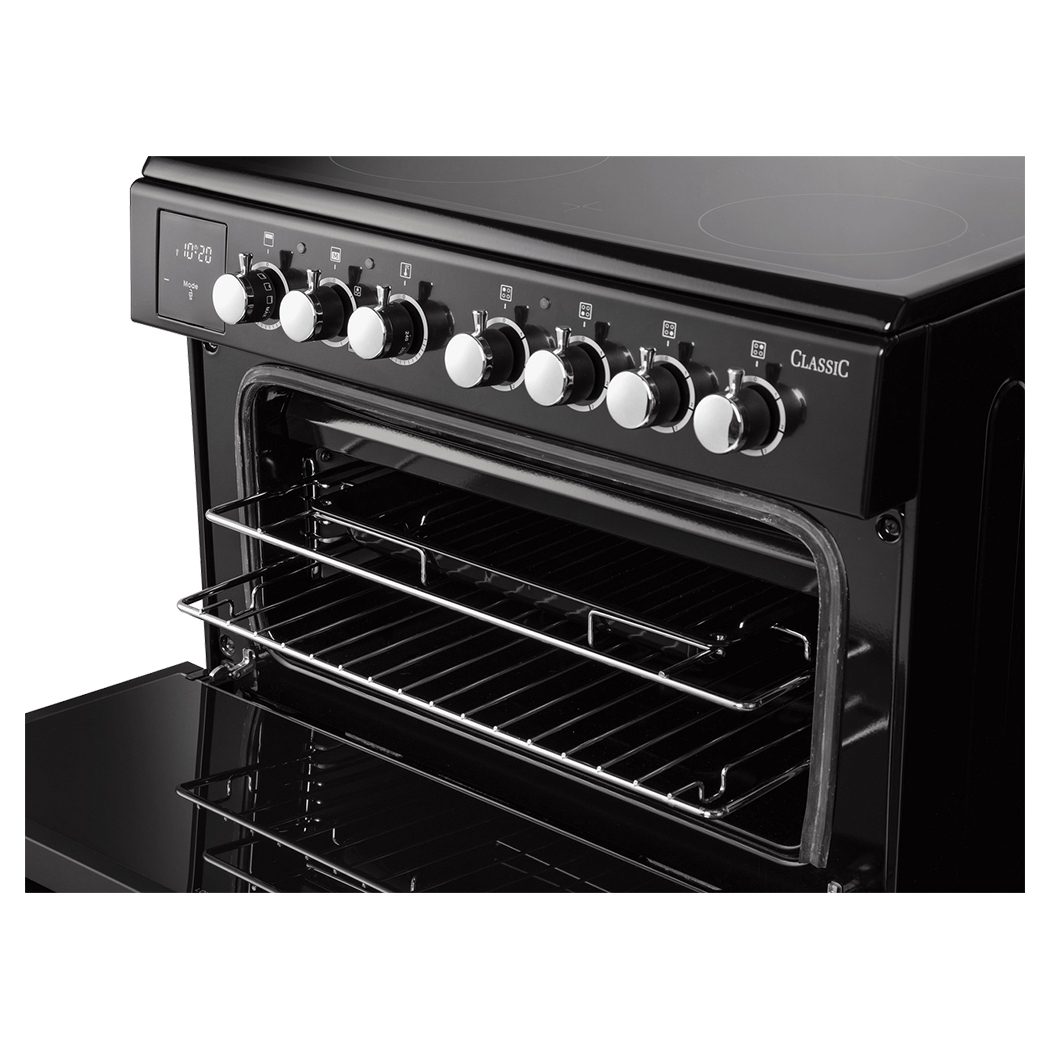 Rangemaster Classic 60cm Freestanding Ceramic Cooker CLA60ECBL/C - Black Rangemaster Classic 60cm Freestanding Ceramic Cooker CLA60ECBL/C - Black