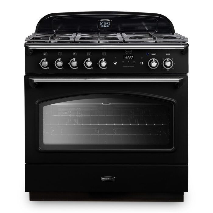 Rangemaster  Classic FX 90cm Dual Fuel Range Cooker 12822 CLAS90FXDFFBL/C - Black