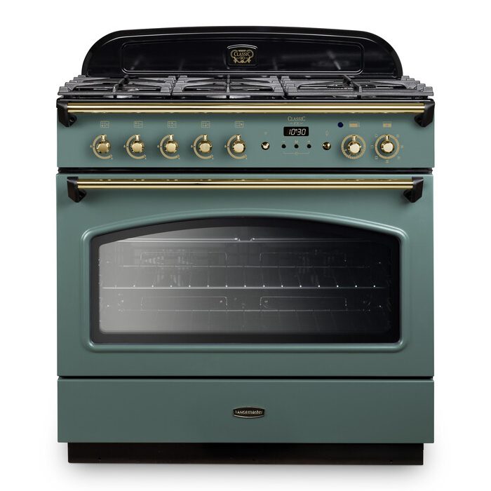 Rangemaster  Classic FX 90cm Dual Fuel Range Cooker 12835 CLAS90FXDFFMG/B - Mineral Green