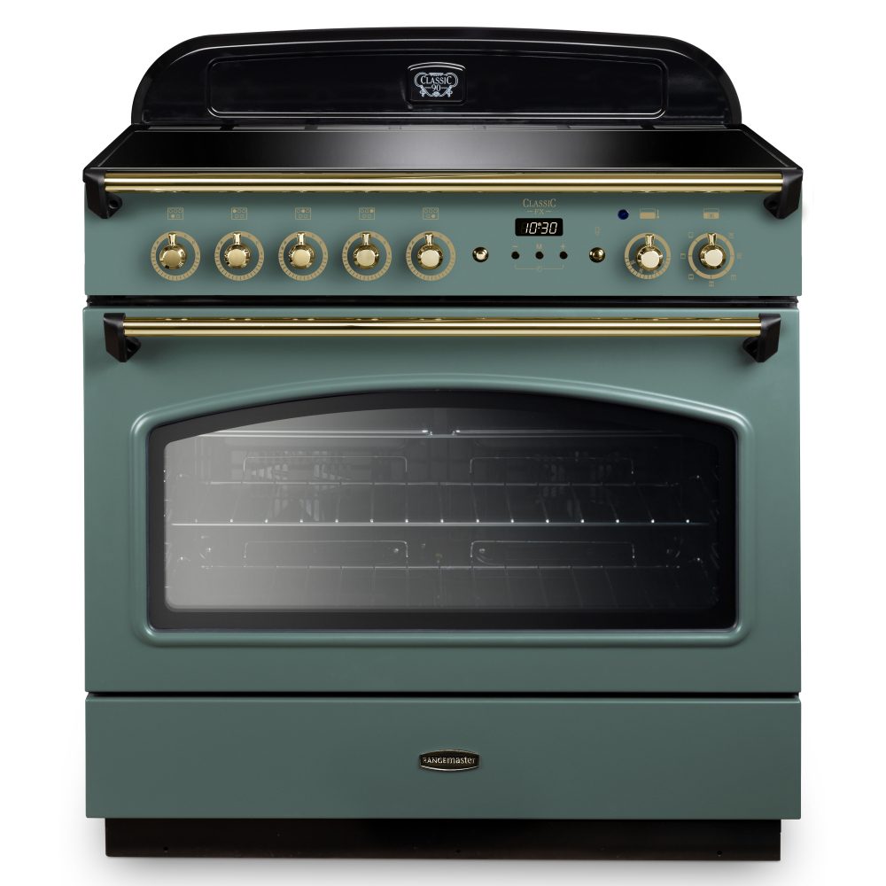 Rangemaster  Classic FX 90cm Induction Range Cooker 131800 CLAS90FXEIMG/B - Mineral Green