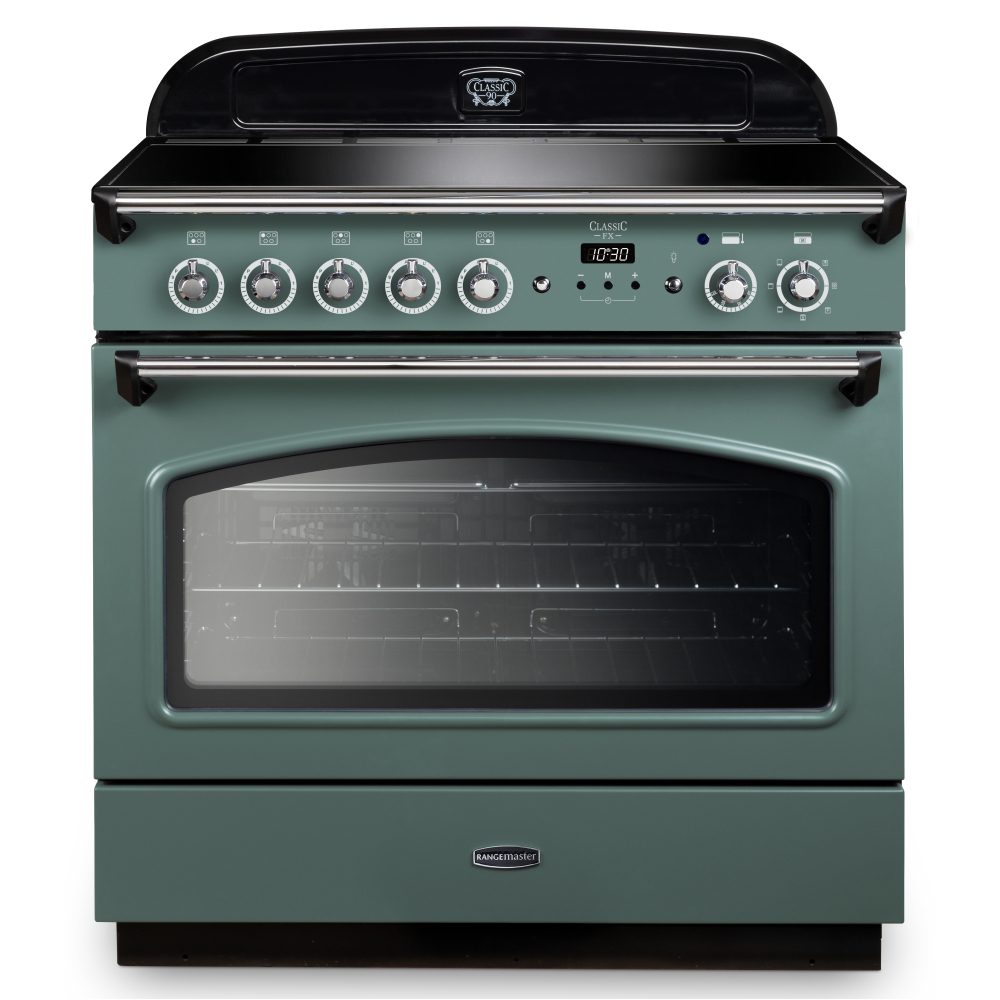 Rangemaster  Classic FX 90cm Induction Range Cooker 131700 CLAS90FXEIMG/C - Mineral Green