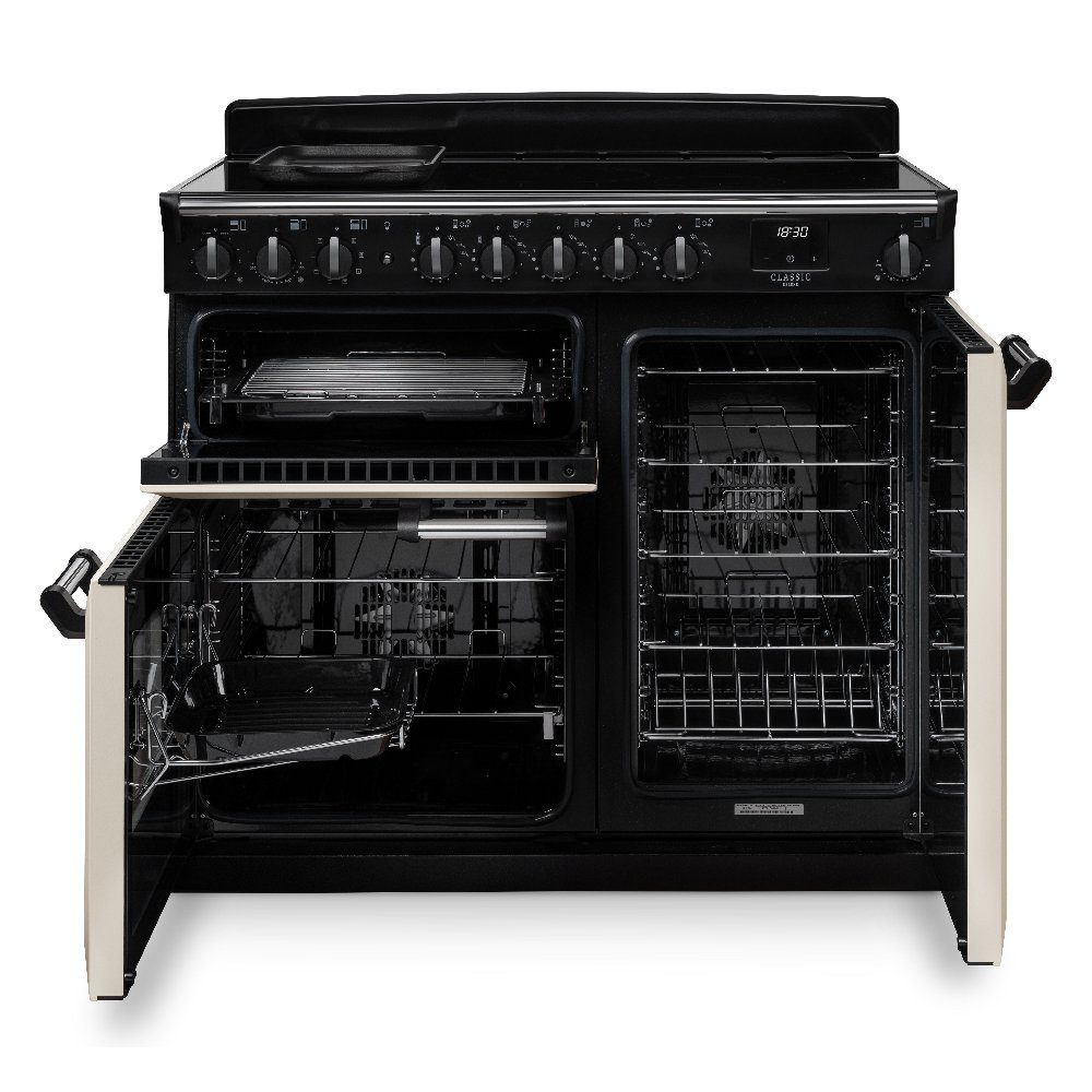 Rangemaster Classic Deluxe 100cm Induction Range Cooker Chrome Trim 14672 CLDL100EIPGBL/CM1 - Black Rangemaster Classic Deluxe 100cm Induction Range Cooker Chrome Trim 14672 CLDL100EIPGBL/CM1 - Black