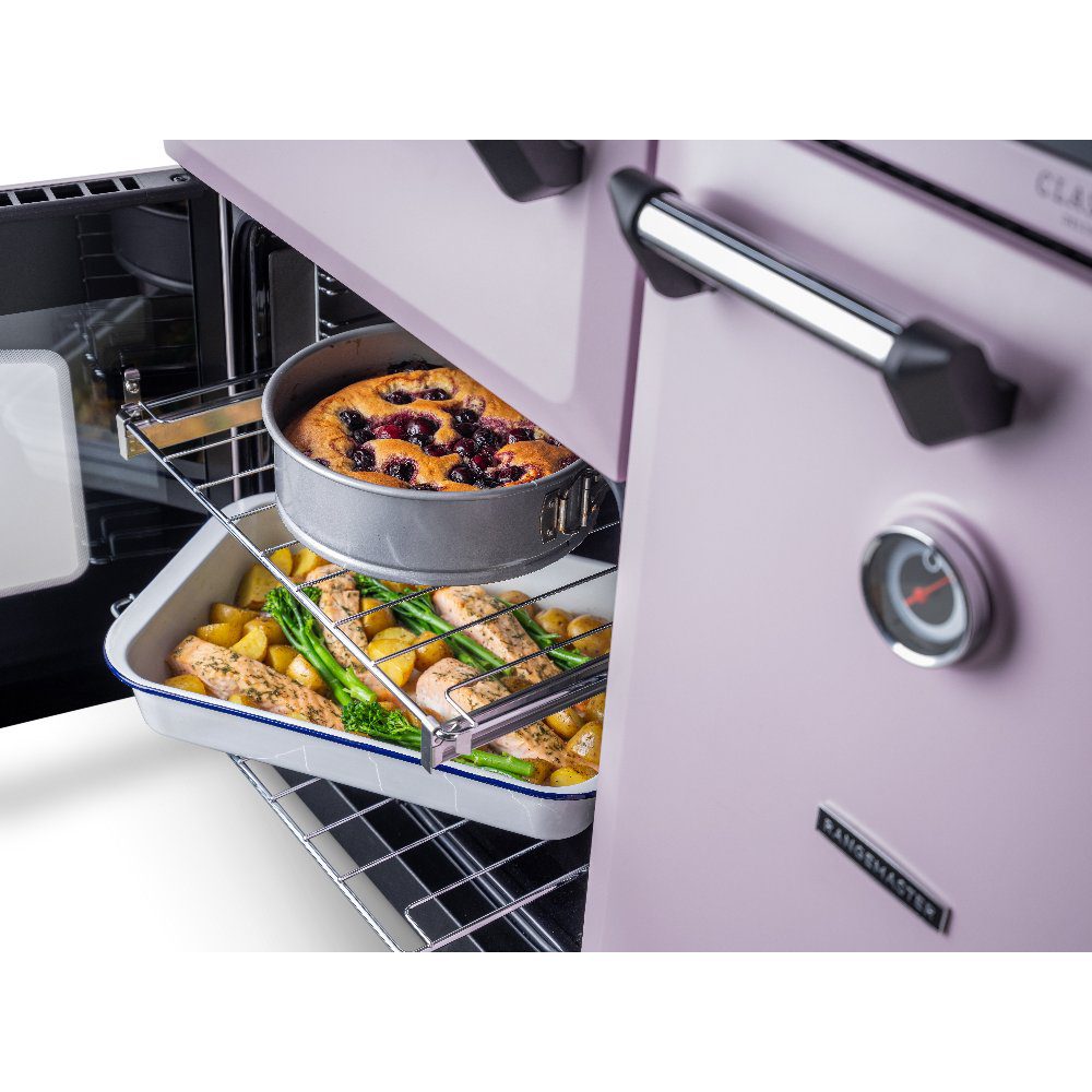 Rangemaster Classic Deluxe 100cm Induction Range Cooker Chrome Trim 17815 CLDL100EIPHTH/CM1 - Heather Rangemaster Classic Deluxe 100cm Induction Range Cooker Chrome Trim 17815 CLDL100EIPHTH/CM1 - Heather