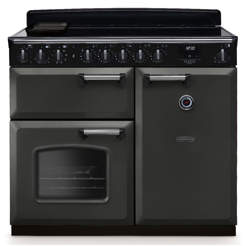 Rangemaster  Classic Deluxe 100cm Induction Range Cooker Chrome Trim 14674 CLDL100EIPSLT/CM1 - Slate