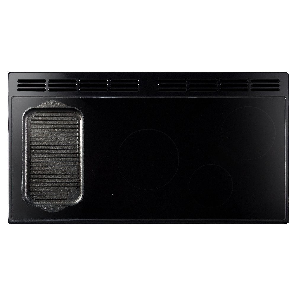Rangemaster Classic Deluxe 90cm Induction Range Cooker Antique Brass Trim 18276 CLDL90EIPCBL/AB1 - Charcoal Black Rangemaster Classic Deluxe 90cm Induction Range Cooker Antique Brass Trim 18276 CLDL90EIPCBL/AB1 - Charcoal Black