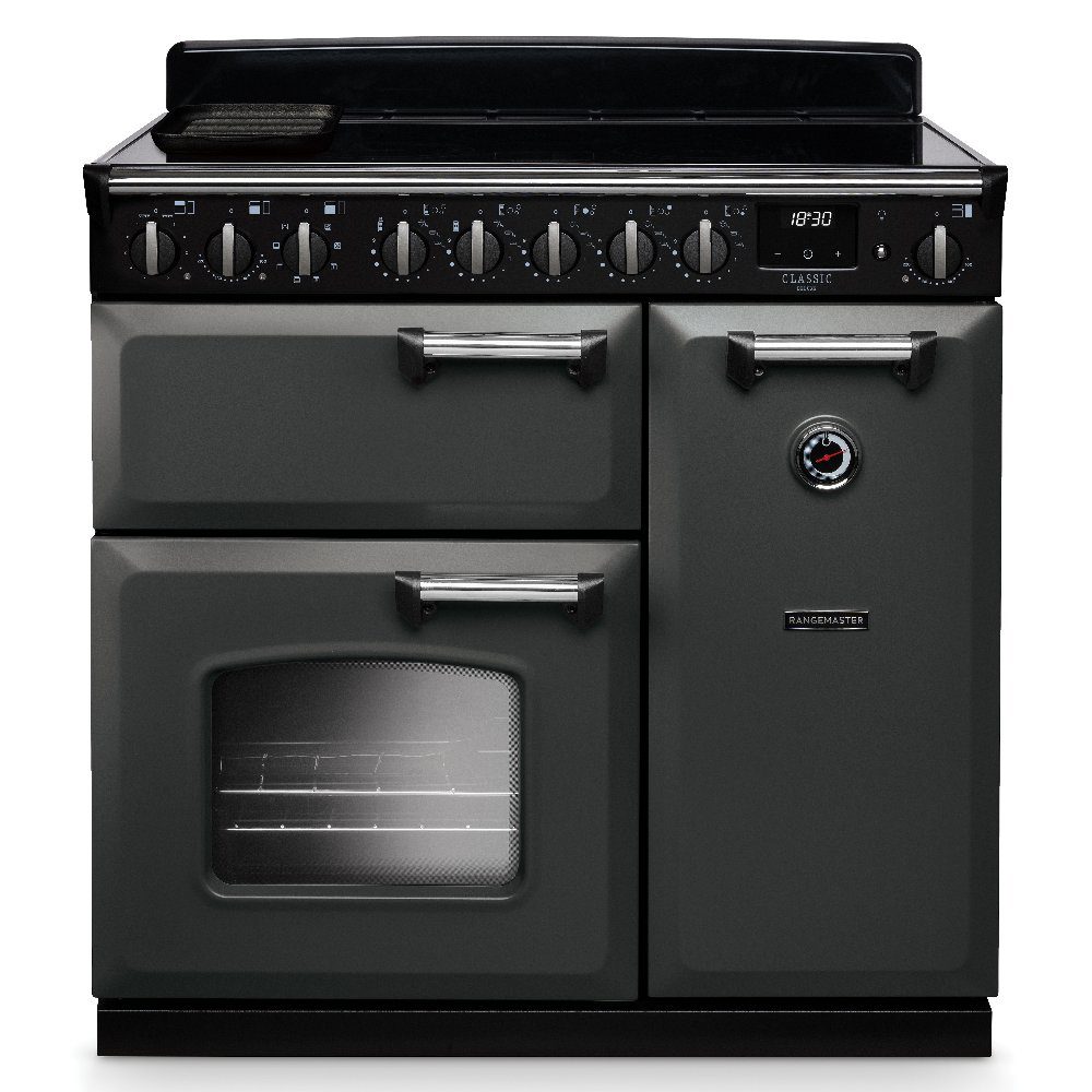 Rangemaster  Classic Deluxe 90cm Induction Range Cooker Chrome Trim 14589 CLDL90EIPSLT/CM1 - Slate