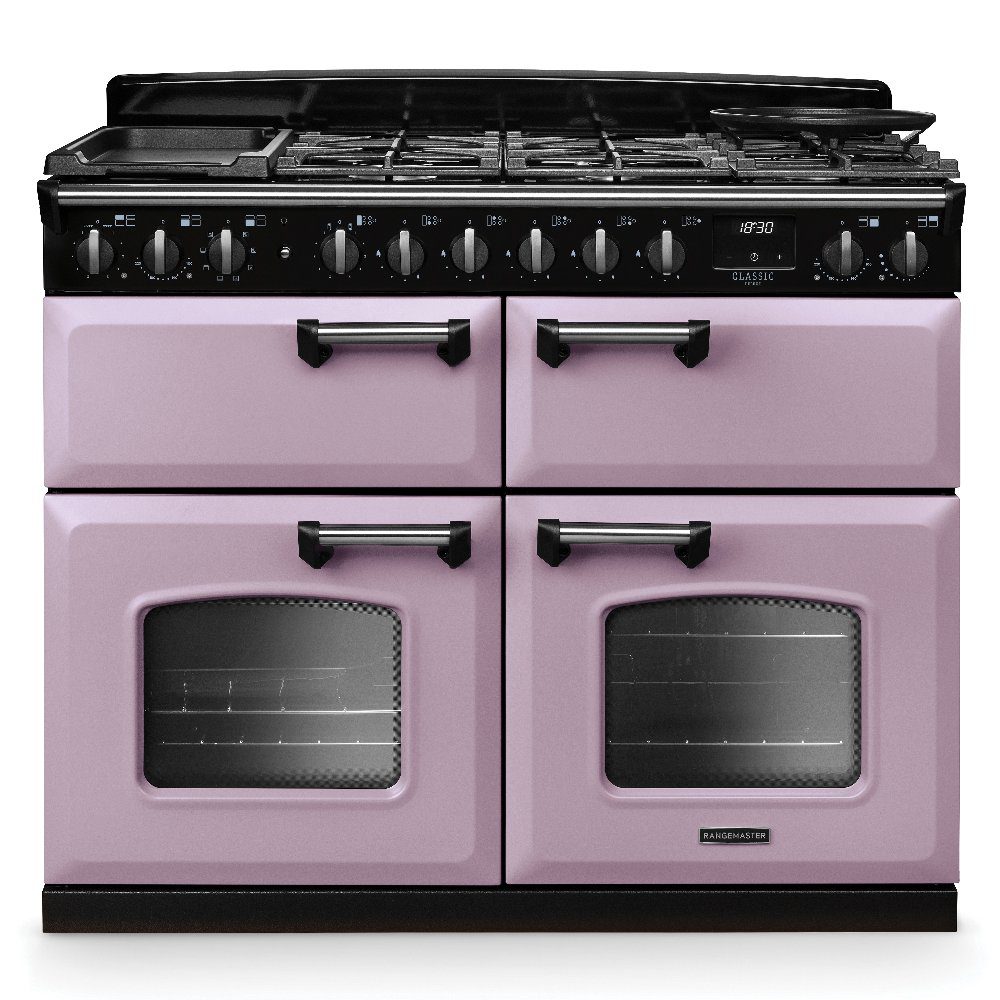 Rangemaster  Classic Deluxe BC 110cm Dual Fuel Range Cooker Chrome Trim 17831 CLDLB110DFPHTH/CM1 - Heather